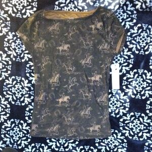 Chic Equestrian Print Tee